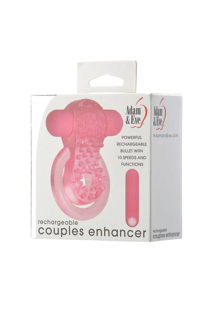 Adam & Eve - Rechargeable Couples Cock Ring - Pink - Image 5