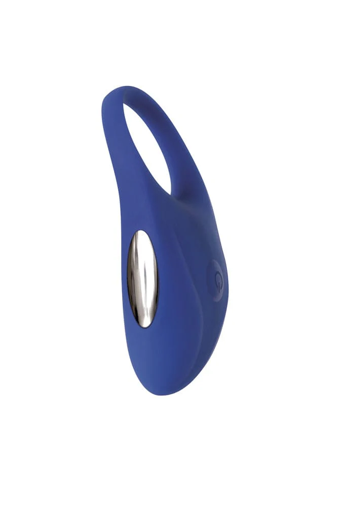 Adam & Eve - Rechargeable Couple's Penis Ring - Blue - Image 3