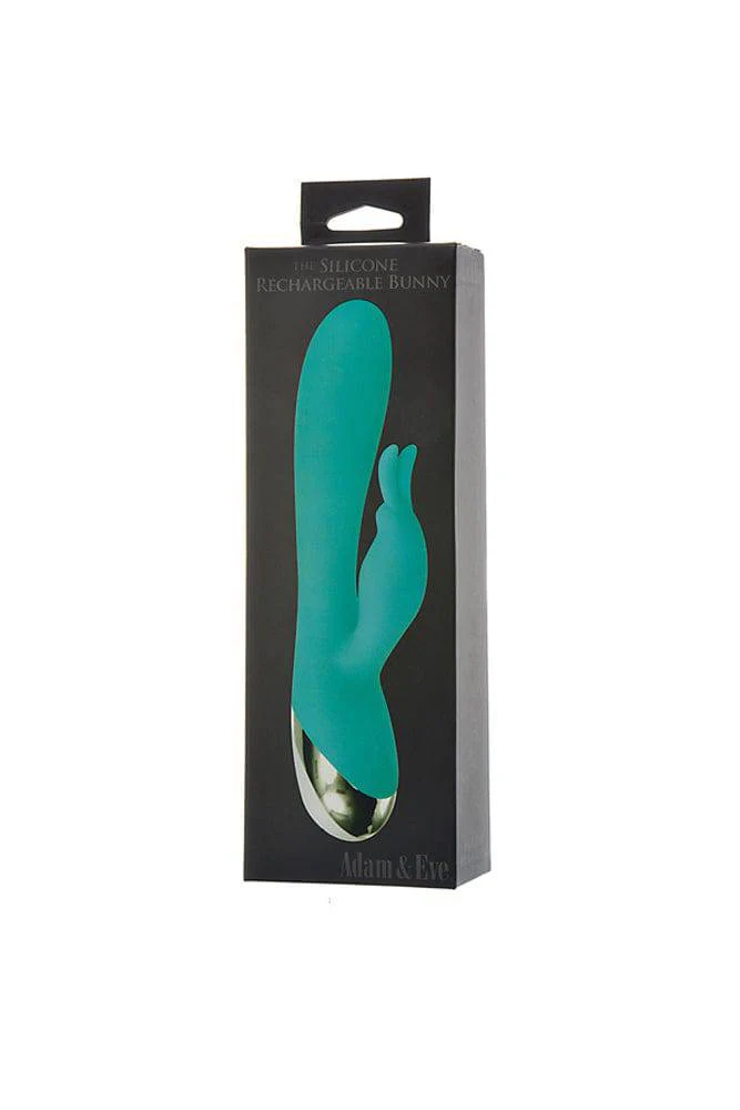 Adam & Eve - Silicone Rechargeable Bunny - Teal - Image 7