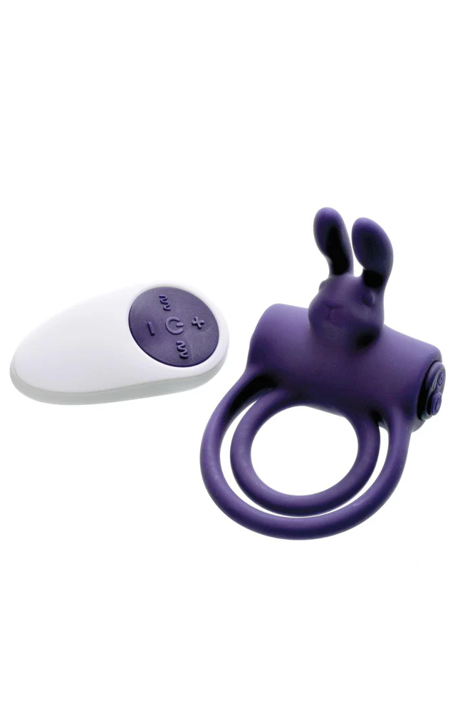 Adam & Eve - Silicone Remote Controlled Rabbit Cock Ring - Purple