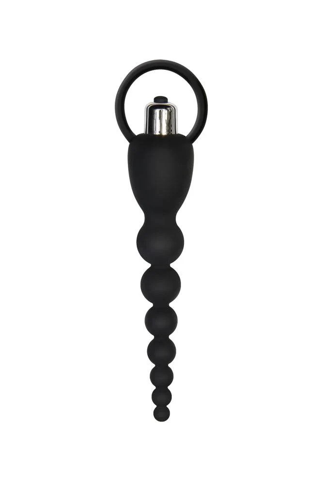 Adam & Eve - Vibrating Silicone Anal Beads - Black