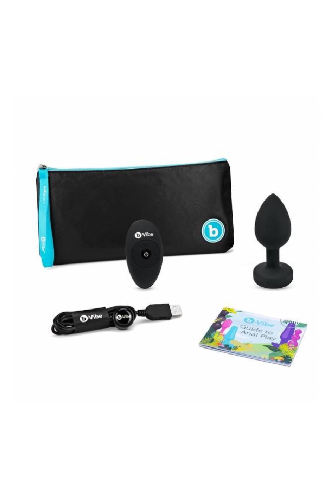 B-Vibe - Remote Control Vibrating Jewel Butt Plug - M/L - Black - Image 3