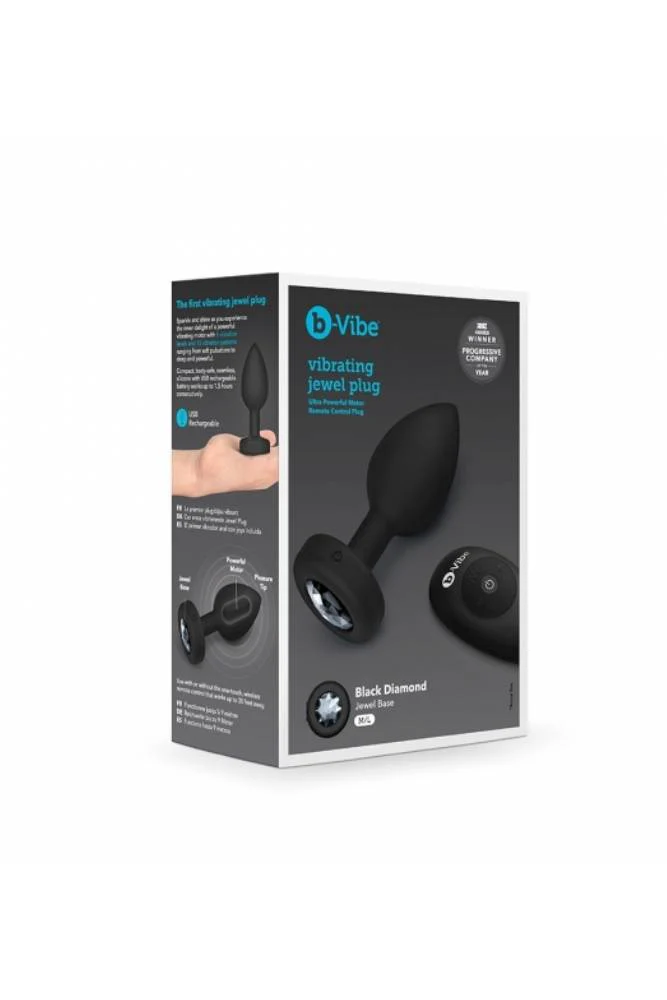 B-Vibe - Remote Control Vibrating Jewel Butt Plug - M/L - Black - Image 5