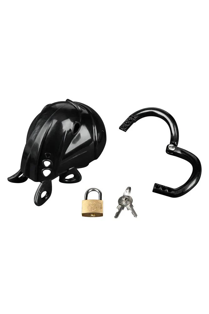 Blue Line - Full Restraint Silicone Cock & Balls Chastity Device - Image 6