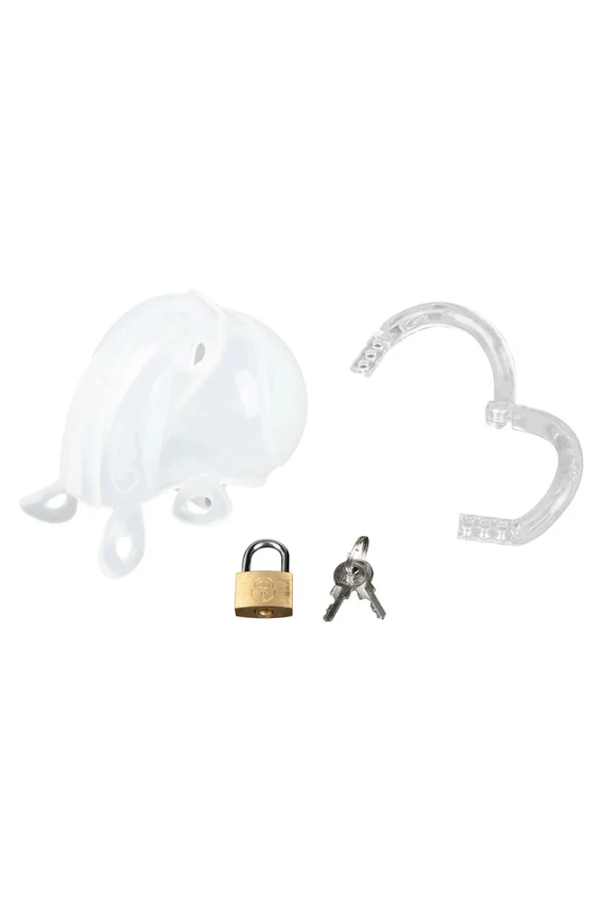 Blue Line - Full Restraint Silicone Cock & Balls Chastity Device - Image 7
