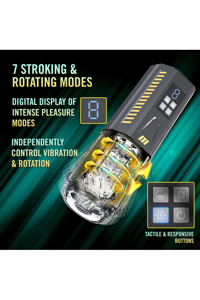 Blush Novelties - M for Men - Spin Master Pro Vibrating & Rotating Masturbator - Image 9