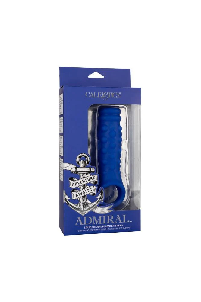 Cal Exotics - Admiral - Liquid Silicone Beaded Penis Extension - Blue - Image 6