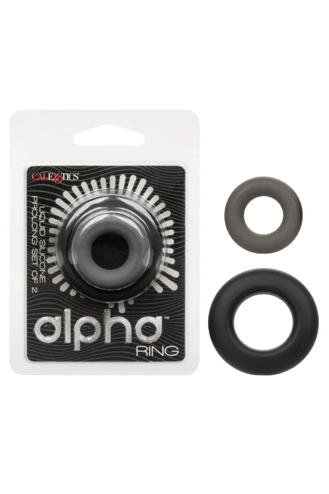 Cal Exotics - Alpha - Liquid Silicone Prolong Cock Rings 2pc Set - Image 7
