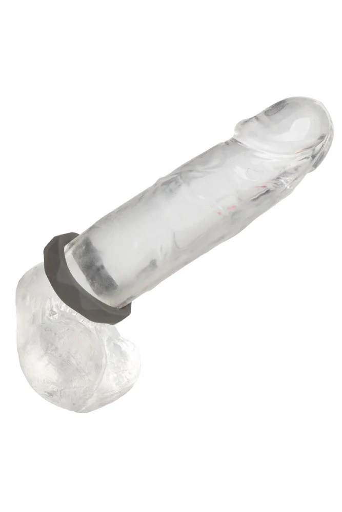 Cal Exotics - Alpha - Liquid Silicone Prolong Prismatic Cock Ring - Grey - Image 2