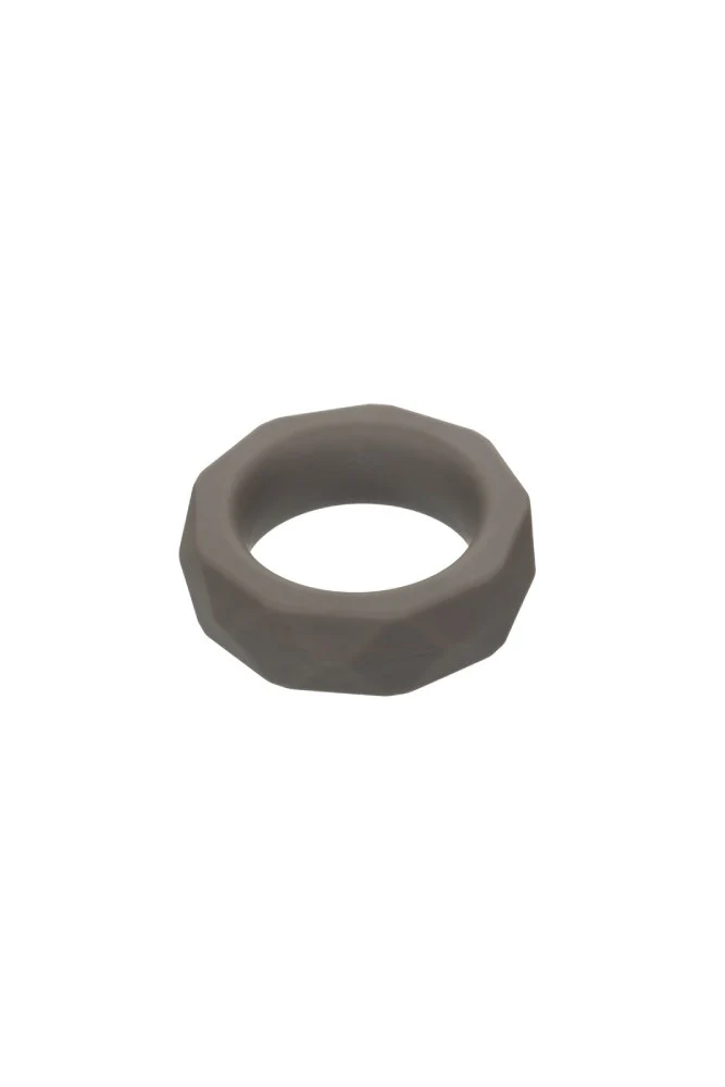 Cal Exotics - Alpha - Liquid Silicone Prolong Prismatic Cock Ring - Grey - Image 4