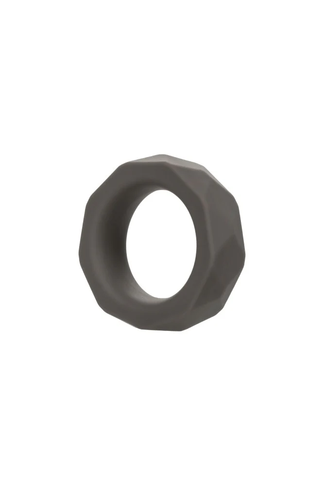 Cal Exotics - Alpha - Liquid Silicone Prolong Prismatic Cock Ring - Grey - Image 5
