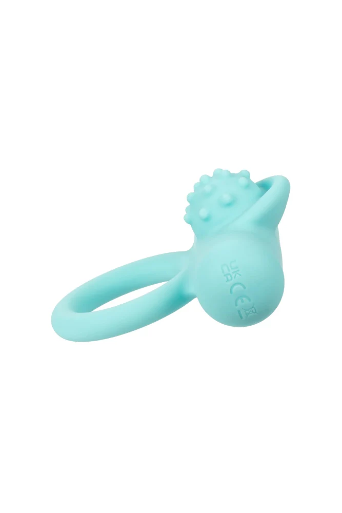 Cal Exotics - Couples Enhancer - Silicone Rechargeable Nubby Lover’s Delight Cock Ring - Aqua - Image 10