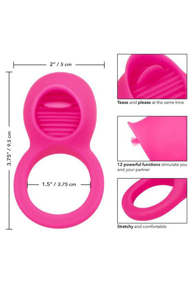 Cal Exotics - Couples Enhancer - Silicone Rechargeable Teasing Tongue - Pink - Image 7