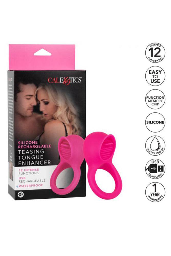 Cal Exotics - Couples Enhancer - Silicone Rechargeable Teasing Tongue - Pink - Image 9
