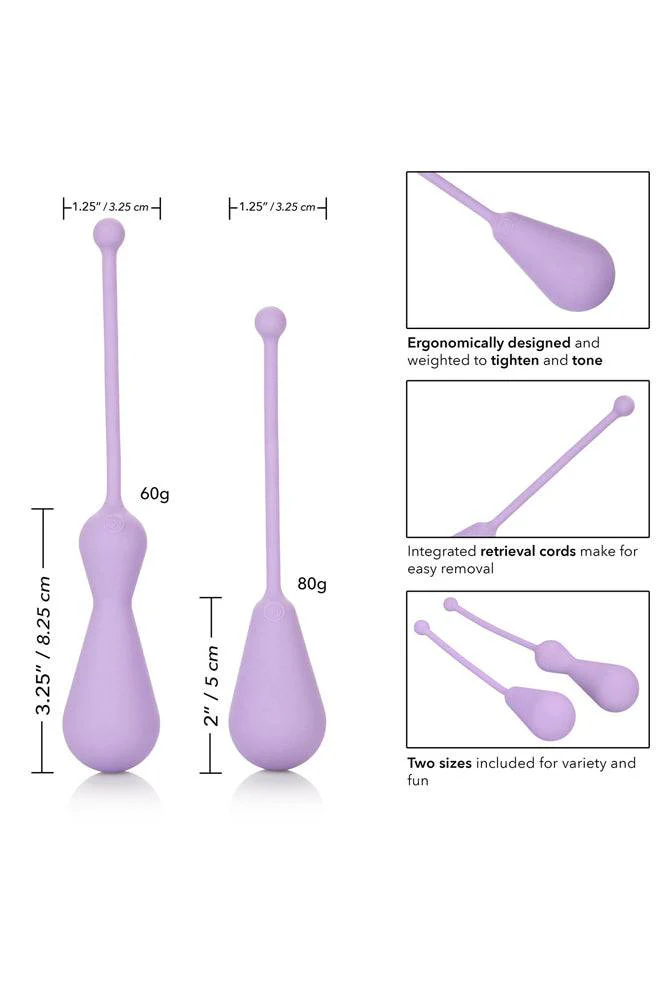 Cal Exotics - Dr. Laura Berman - Silicone Weighted Kegel Set - Purple - Image 7
