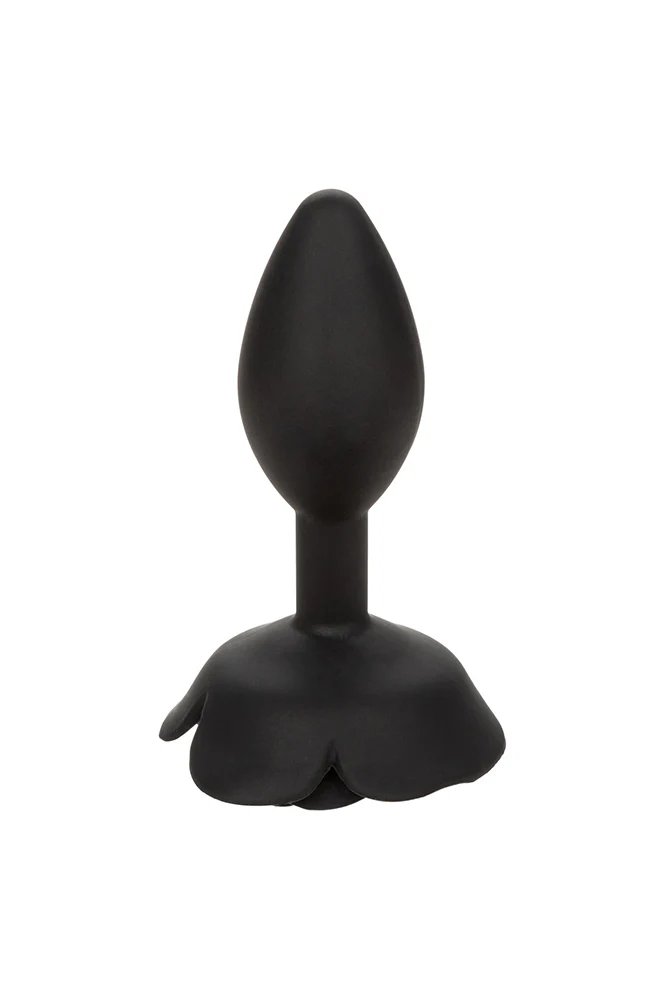 Cal Exotics - Forbidden - Large Rose Silicone Anal Plug - Black - Image 3