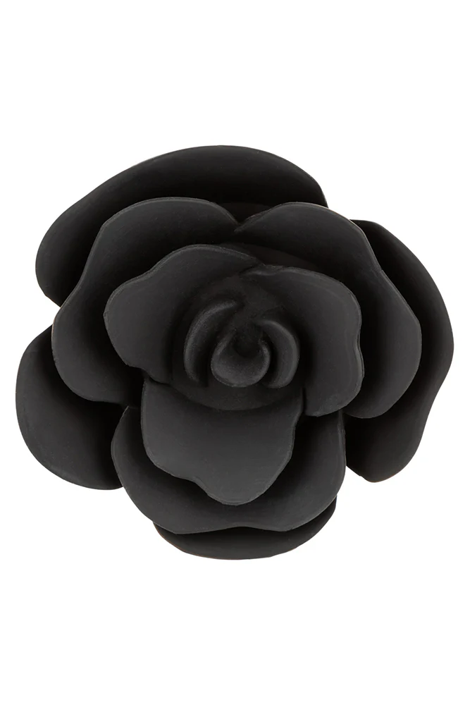 Cal Exotics - Forbidden - Large Rose Silicone Anal Plug - Black - Image 7