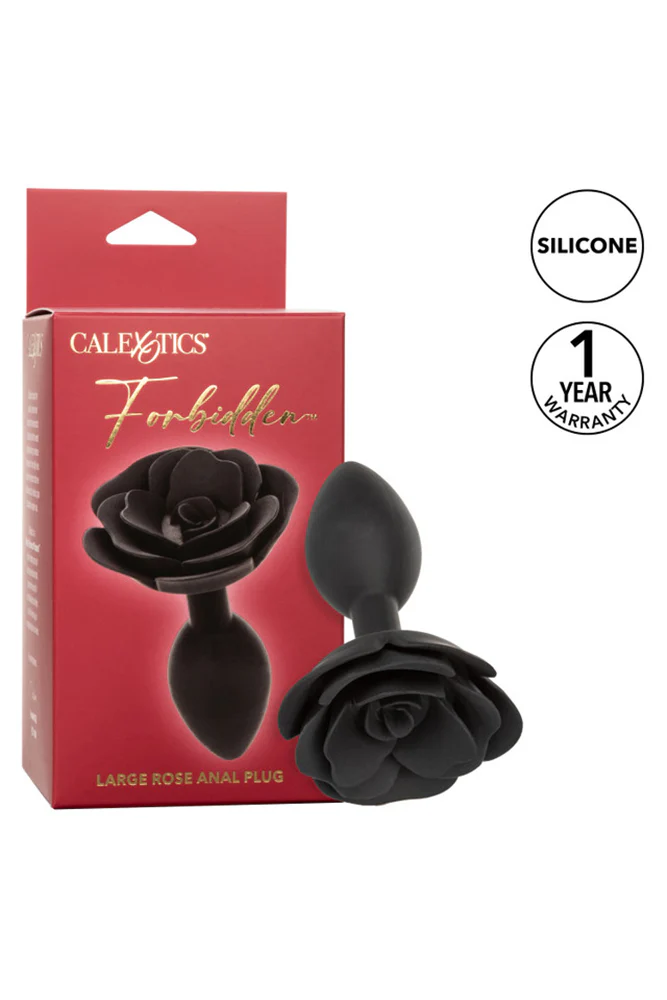 Cal Exotics - Forbidden - Large Rose Silicone Anal Plug - Black - Image 9