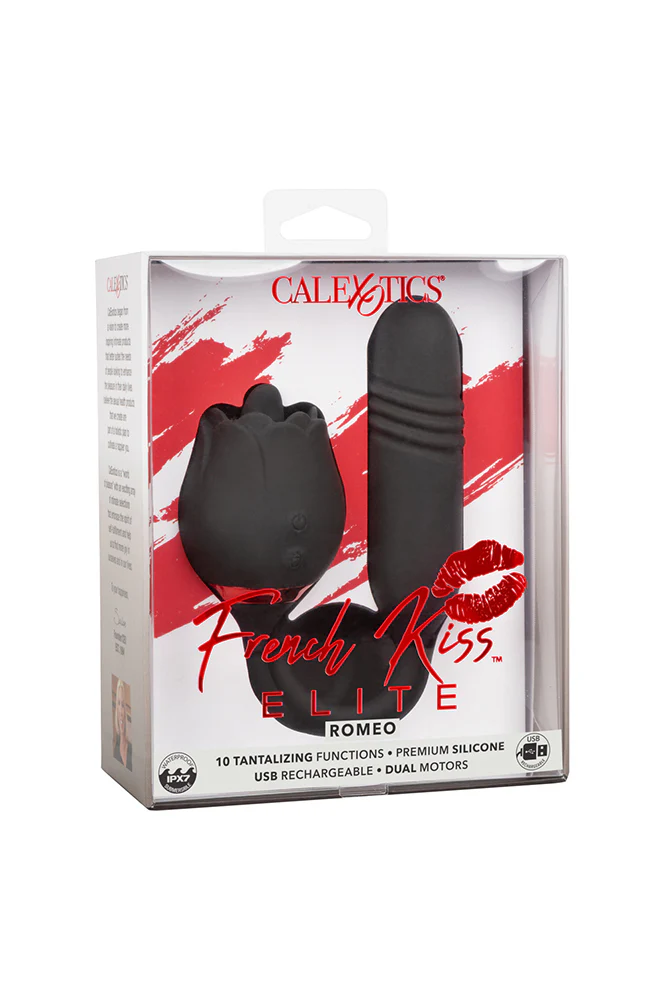 Cal Exotics - French Kiss - Romeo Lover Flickering and Thrusting Vibrator - Black - Image 4