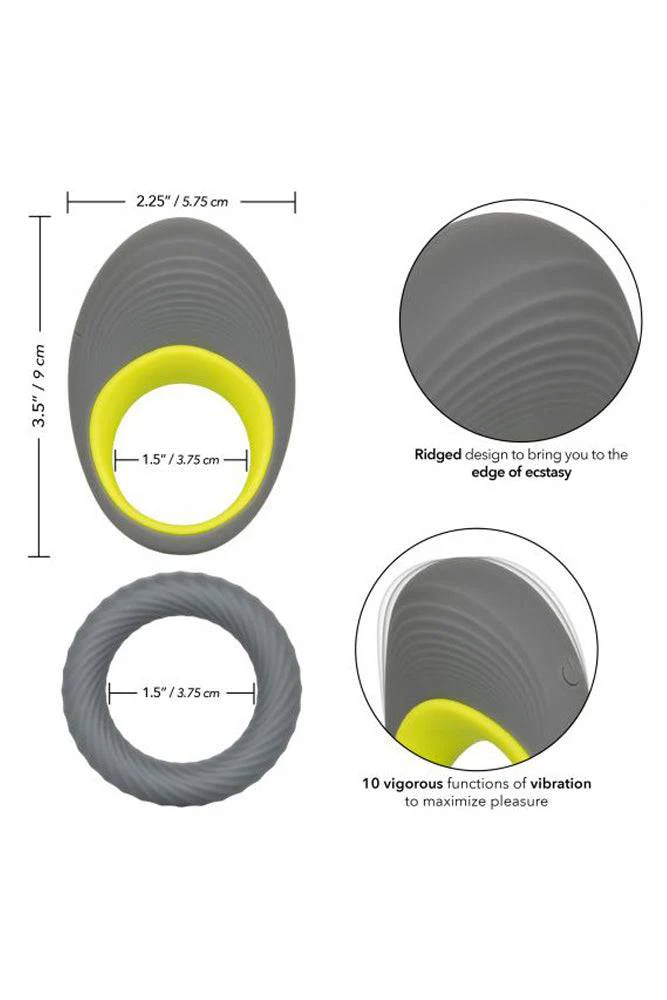 Cal Exotics - Link Up - Edge Vibrating Cock Ring Set - Grey - Image 3