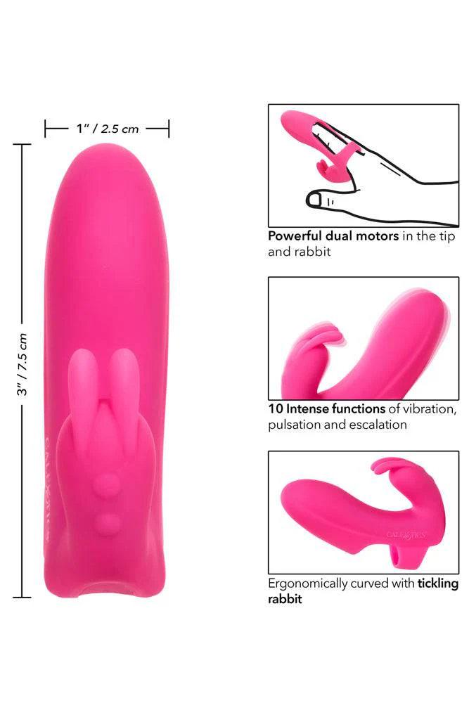 Cal Exotics - Mini Marvels - Silicone Marvelous Pleaser Finger Vibrator - Pink - Image 2