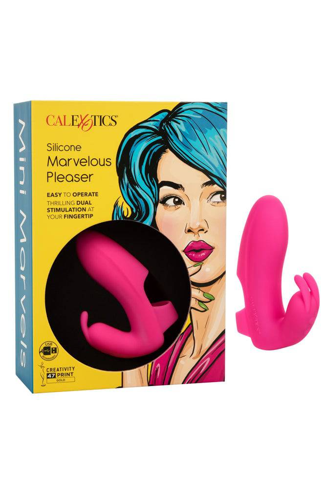 Cal Exotics - Mini Marvels - Silicone Marvelous Pleaser Finger Vibrator - Pink - Image 3