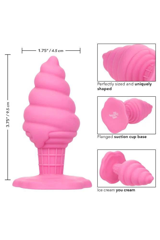 Cal Exotics - Naughty Bits - Yum Bum Ice Cream Cone Butt Plug - Pink - Image 5