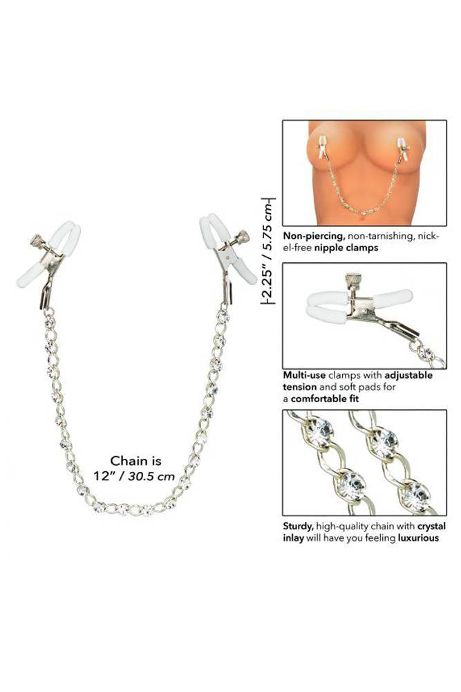 Cal Exotics - Nipple Play - Crystal Chain Nipple Clamps - Image 3