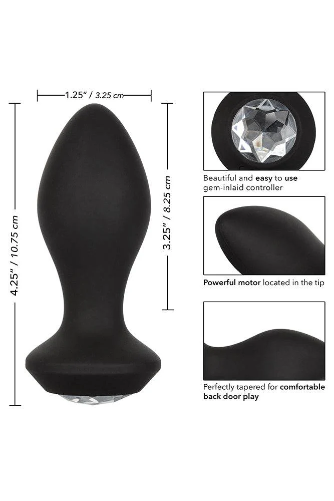 Cal Exotics - Power Gem - Vibrating Crystal Butt Plug - Black - Image 6