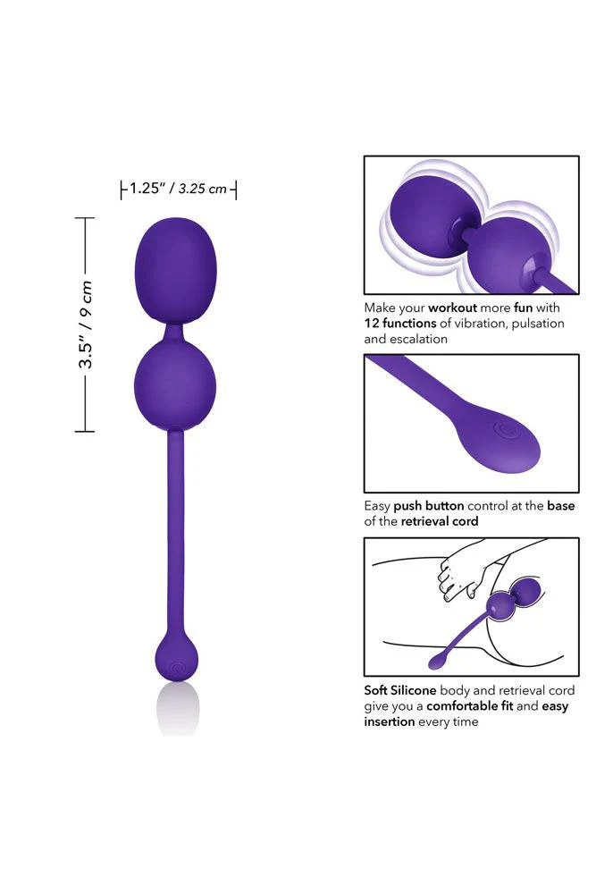 Cal Exotics - Rechargeable Dual Kegel Balls - Purple - Image 3