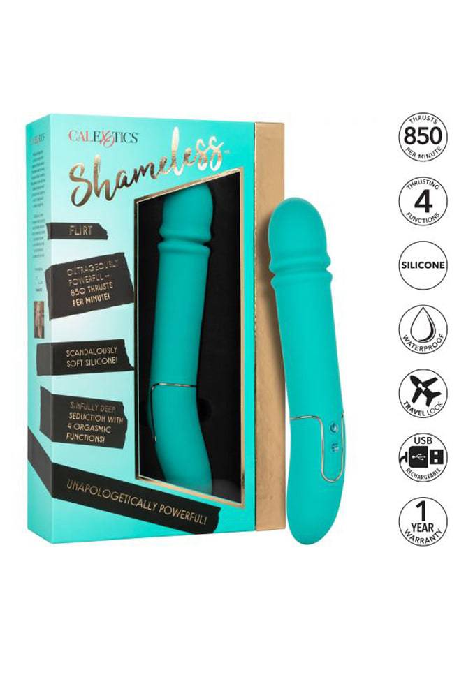 Cal Exotics - Shameless - Flirt Thrusting Vibrator - Teal - Image 2