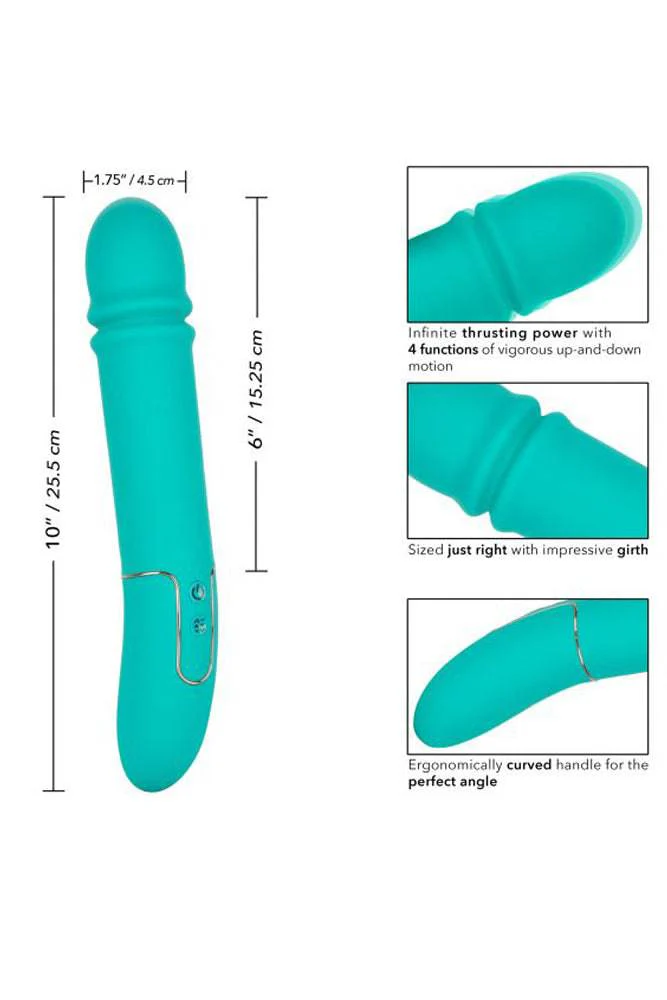 Cal Exotics - Shameless - Flirt Thrusting Vibrator - Teal - Image 8