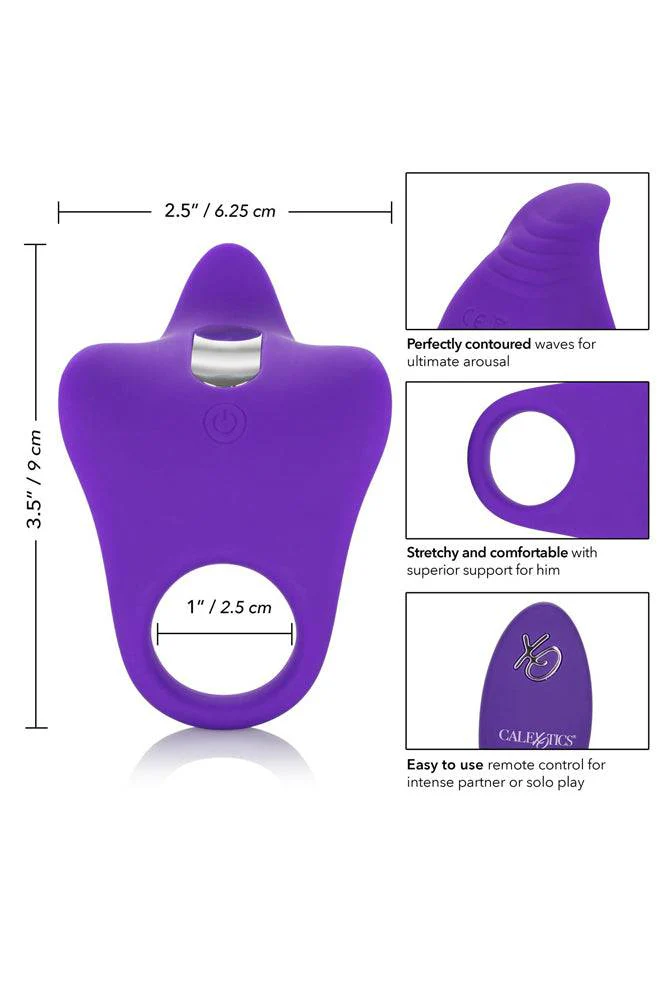 Cal Exotics - Silicone Remote Orgasm Cock Ring - Purple - Image 3