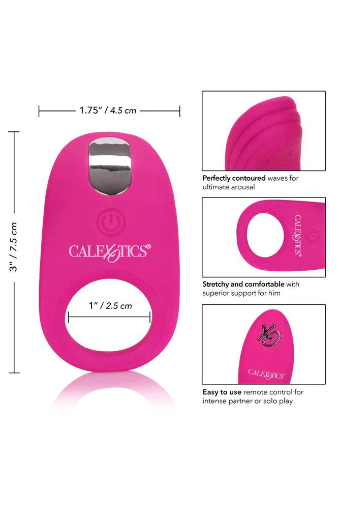 Cal Exotics - Silicone Remote Pleasure Cock Ring - Pink - Image 2