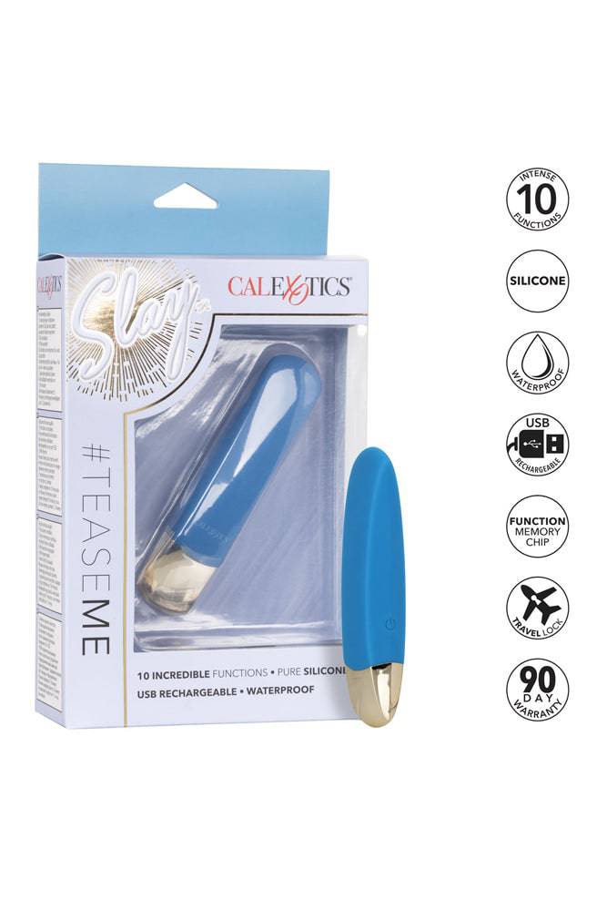 Cal Exotics - Slay - TeaseMe - Silicone Vibrating Bullet - Blue - Image 10
