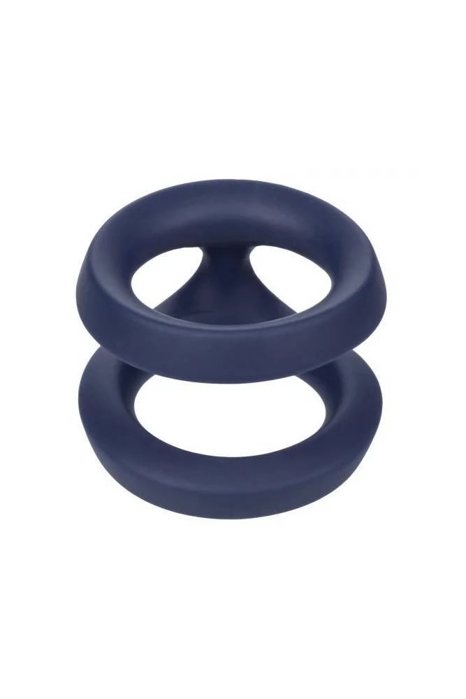 Cal Exotics - Viceroy - Dual Silicone Cock Ring - Blue - Image 4