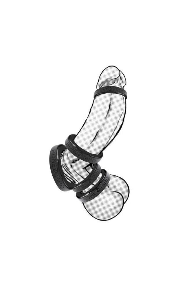 Channel 1 Releasing - Boneyard - 5-Piece Silicone Cock Ring Set - Black - Image 2