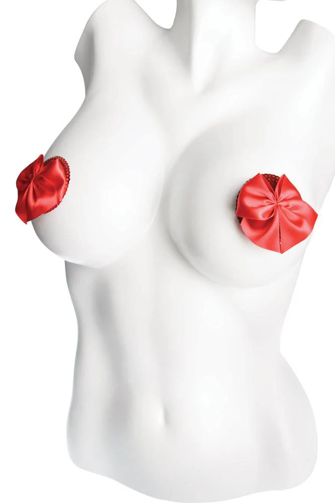 Coquette - 1748 - Bow Pasties - Red - OS