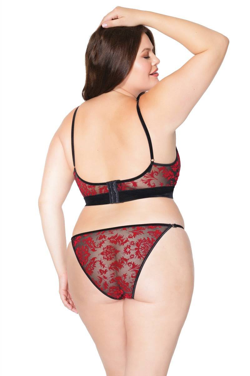 Coquette - 20307 Plus - Bra & Panty Set - Red/Black - OSXL - Image 2