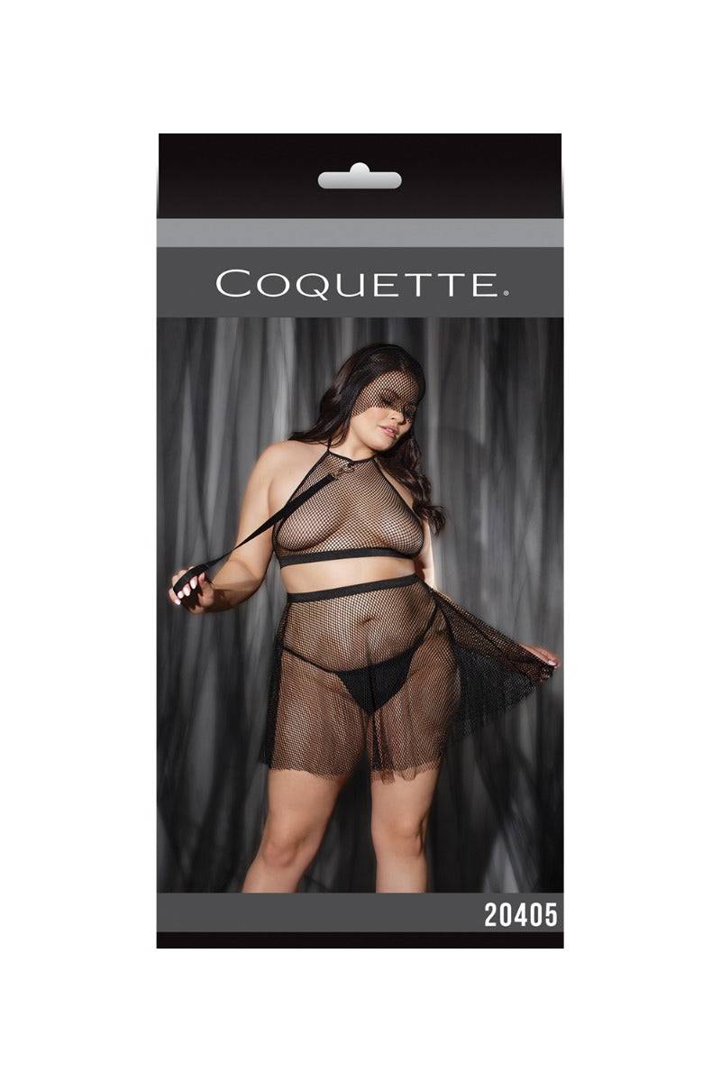 Coquette - 20405 Plus - Halter Top & Skirt Set - Black - OSXL - Image 2