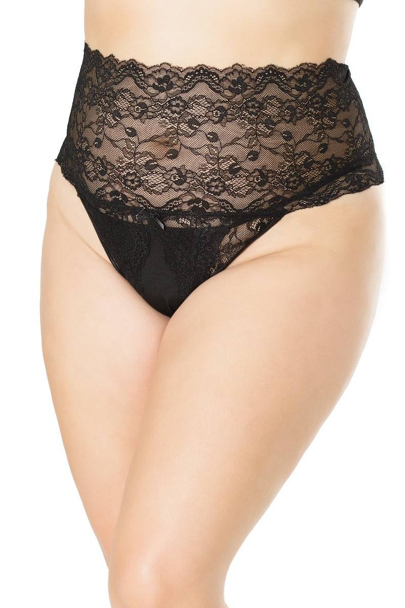 Coquette - 21134 - Crotchless Panty - Black - Image 3