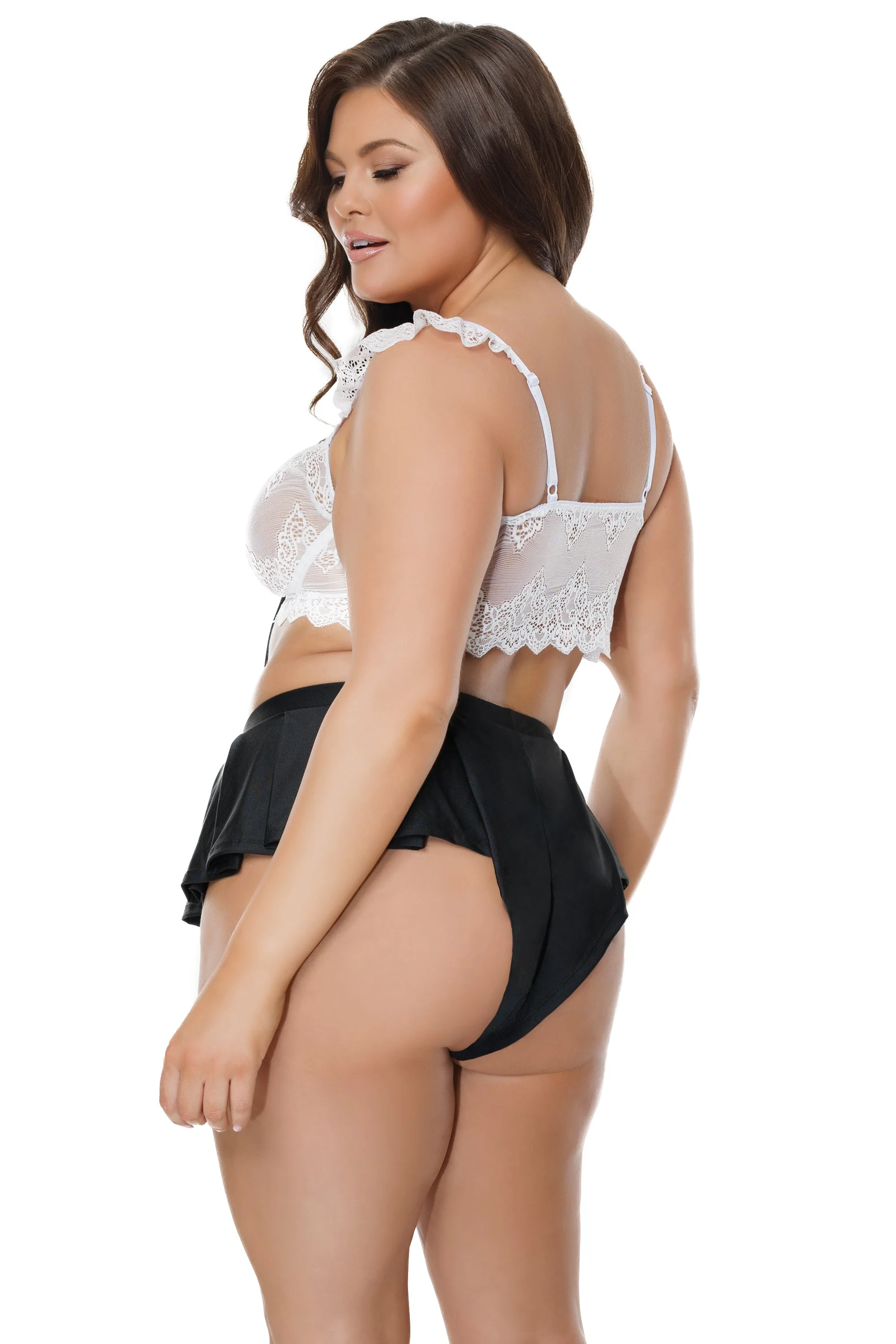 Coquette - 24132 - Crop Top & Shorts - Black/White - OS/XL - Image 2