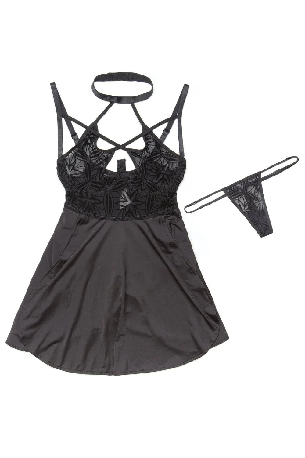 Coquette - 7226 - Babydoll & G-String - Black - Image 6