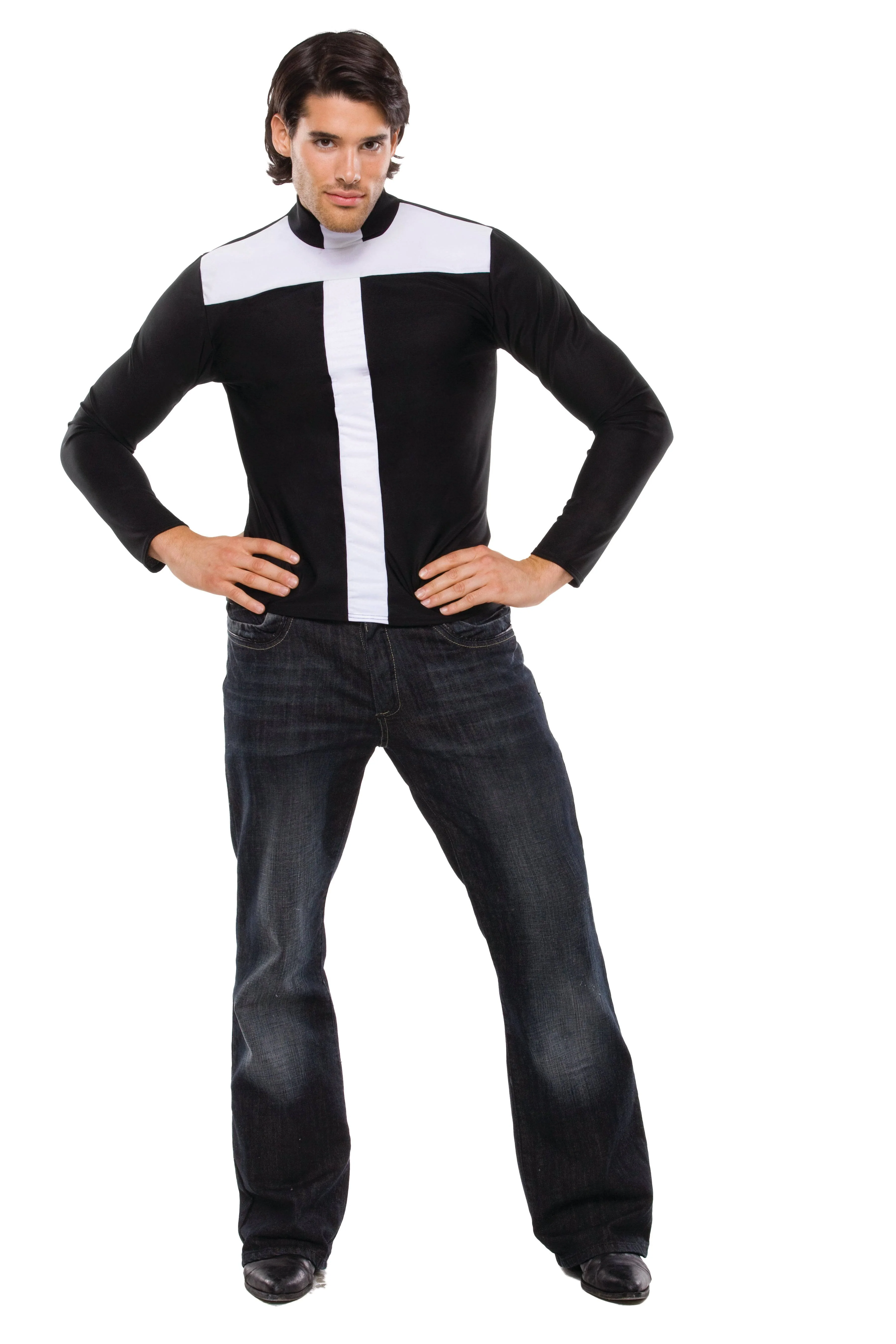 Coquette - M6527 - Sexy Priest Shirt Costume - Black/White - L/XL