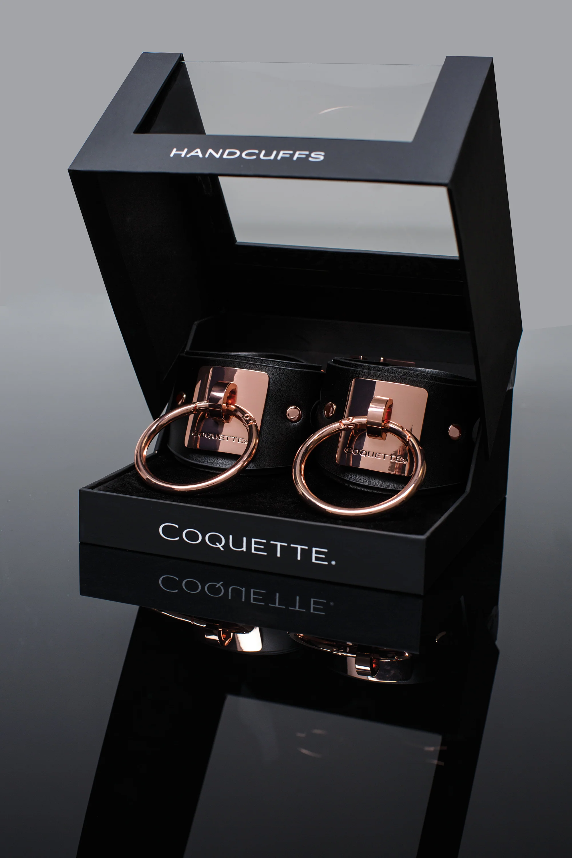 Coquette Pleasure Collection - 22526 - Vegan Leather Handcuffs - Black - Image 5