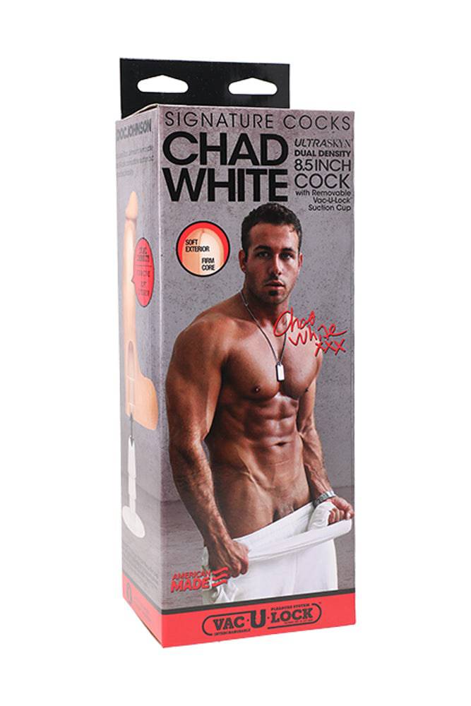 Doc Johnson - Signature Cocks - Chad White 8.5 inch Cock with with Vac-U-Lock Suction Cup - Image 5