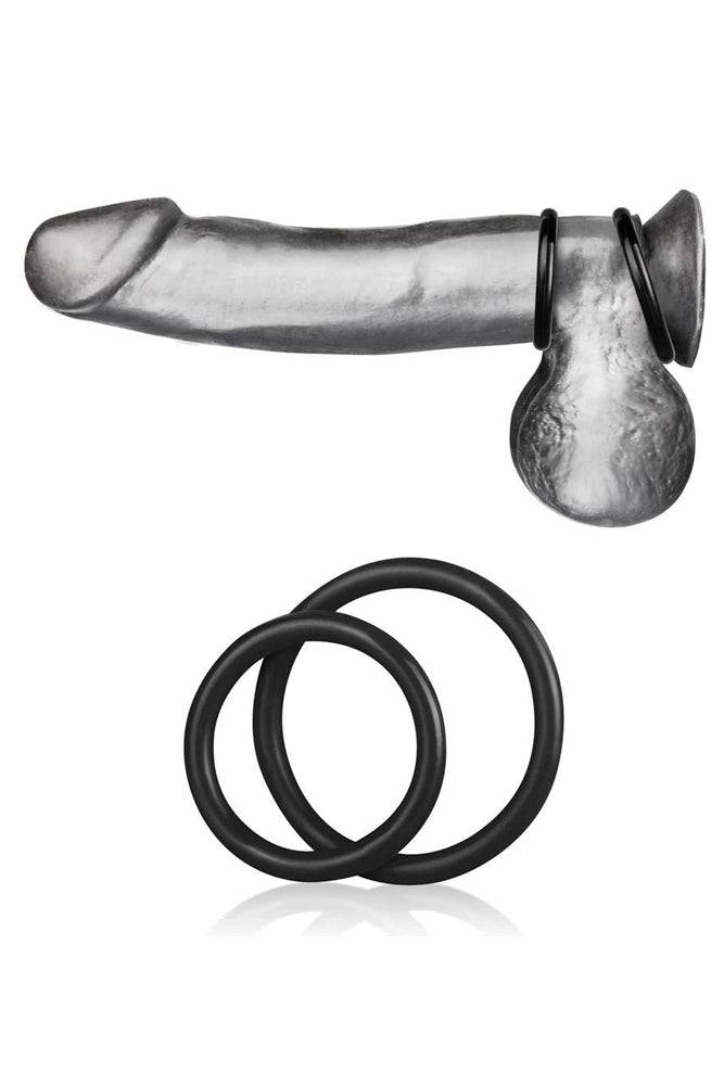 Electric Eel - Blue Line - Silicone Cock Ring Set - Black