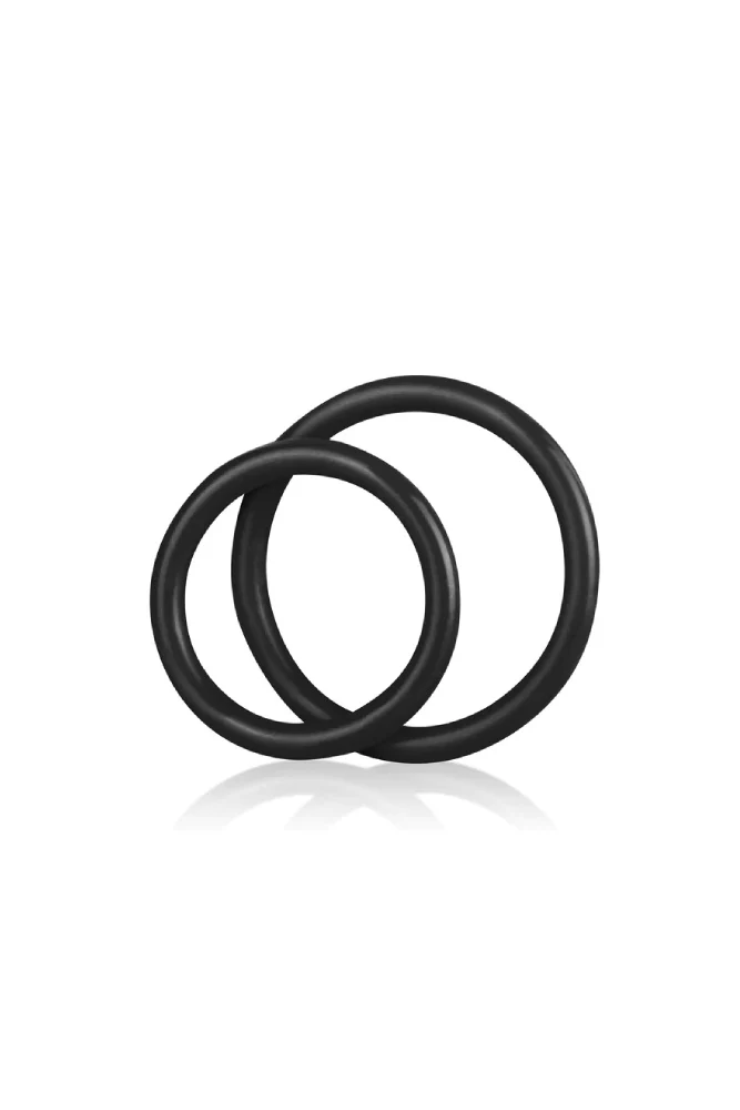 Electric Eel - Blue Line - Silicone Cock Ring Set - Black - Image 2