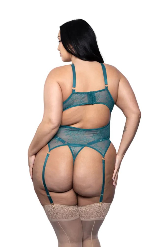 Fantasy Lingerie - Elusive - Kasmira Crotchless Bustier Set - Image 4