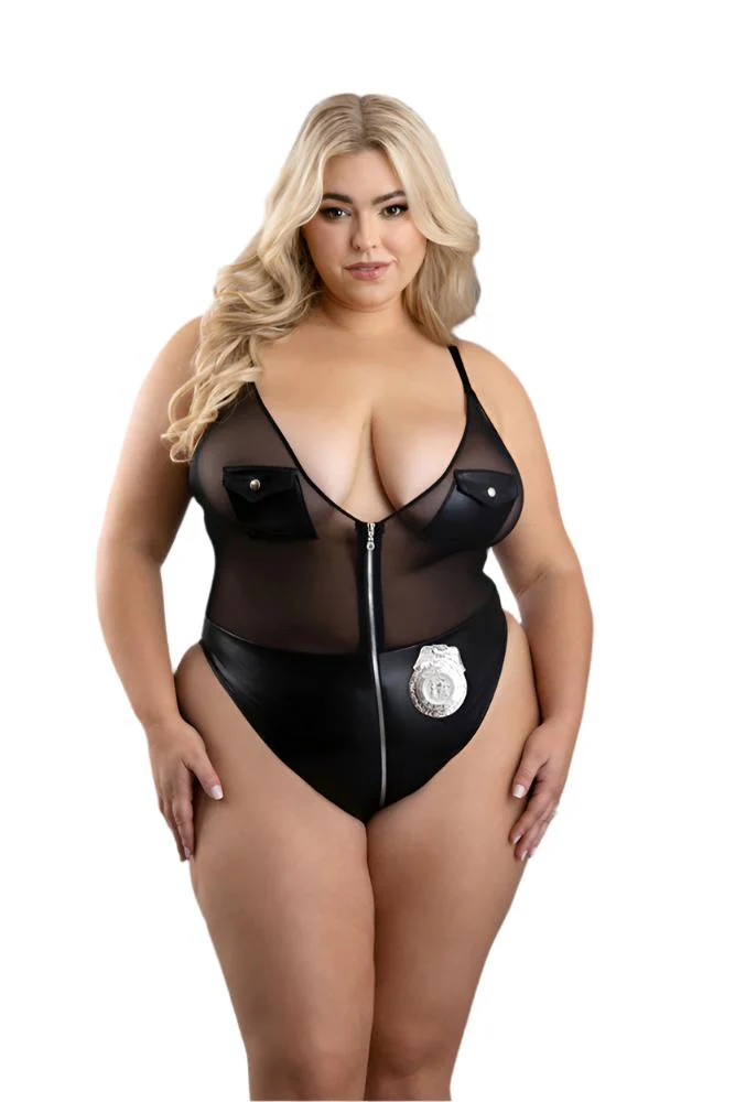 Fantasy Lingerie - Play - Night Shift Security Costume Teddy - Plus Size
